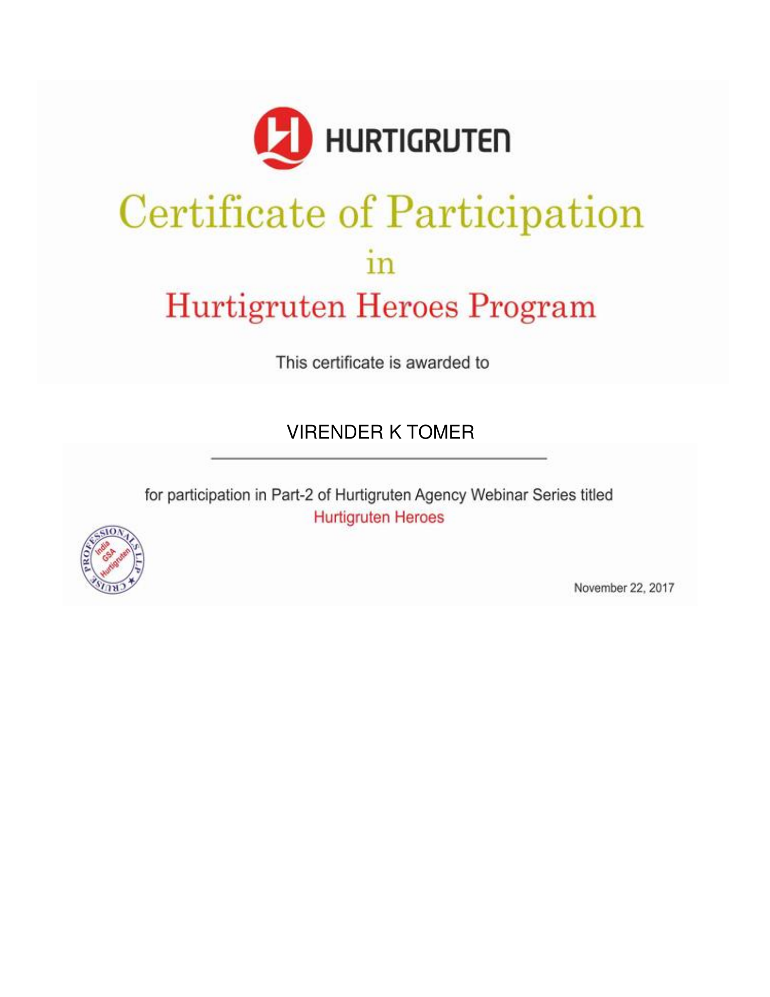 Hurtigruten Heroes Programme